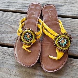 Qupid sandals yellow gemstone sandals